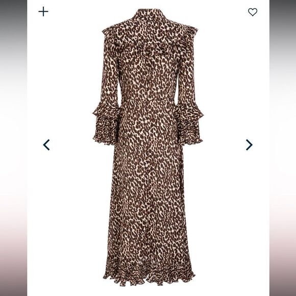 NWT La Double J Long Fancy Dress Leopard in Double Georgette Small - Picture 9 of 16